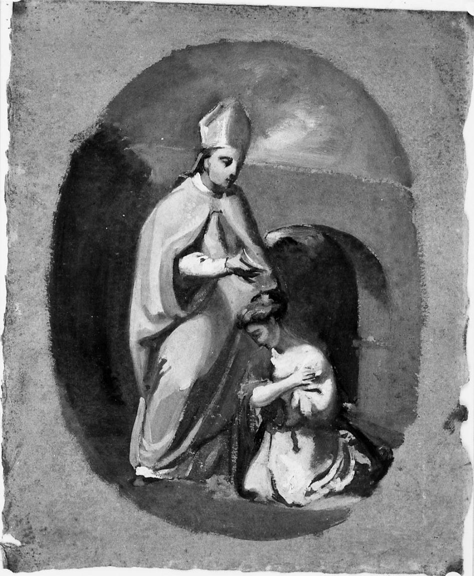 Sant'Emidio battezza Polisia (dipinto) di Gabrielli Giulio (ultimo quarto sec. XIX)