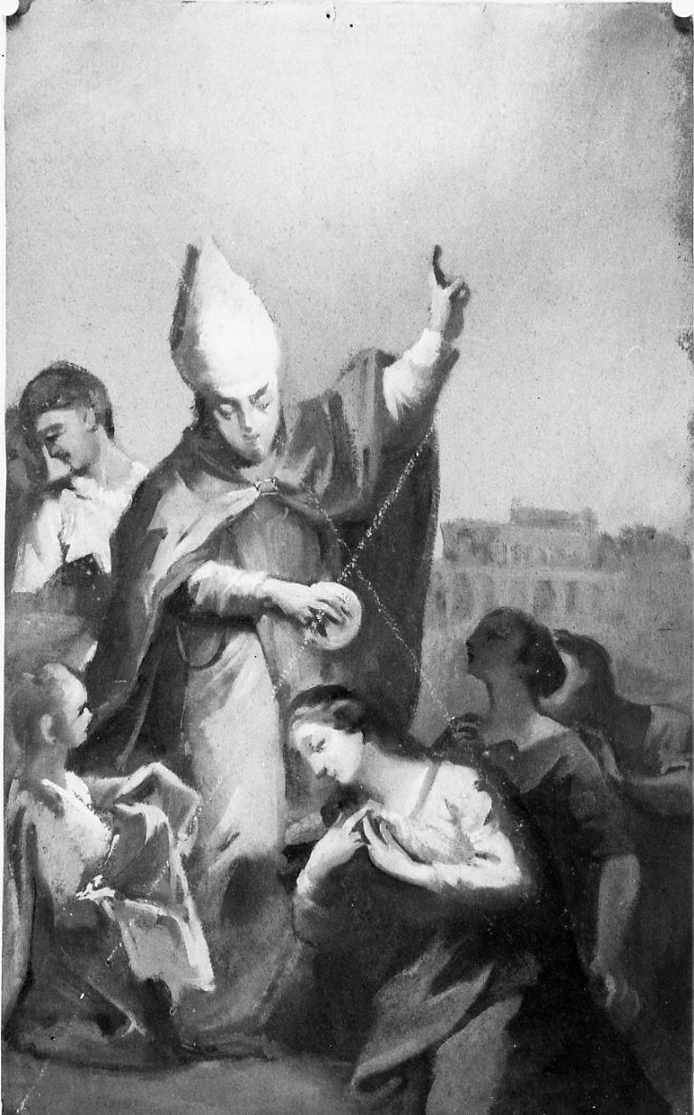 Sant'Emidio battezza Polisia (dipinto) di Gabrielli Giulio (ultimo quarto sec. XIX)