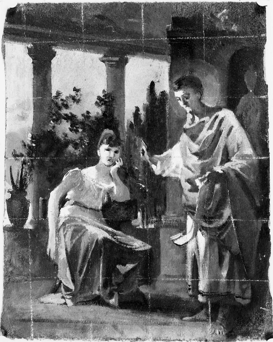 Sant'Emidio predica ad una nobildonna (dipinto) di Gabrielli Giulio (ultimo quarto sec. XIX)