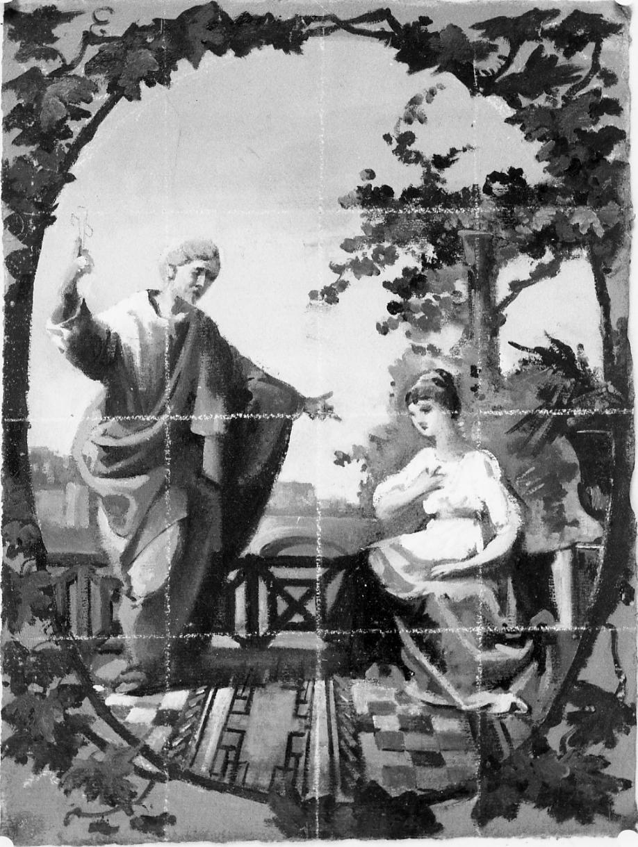 Sant'Emidio predica ad una donna (dipinto) di Gabrielli Giulio (ultimo quarto sec. XIX)