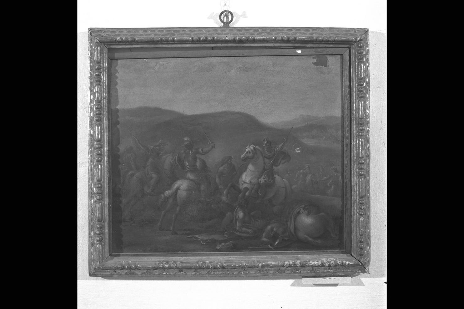 battaglia di cavalieri antichi (dipinto) - ambito Italia centrale (sec. XVIII)