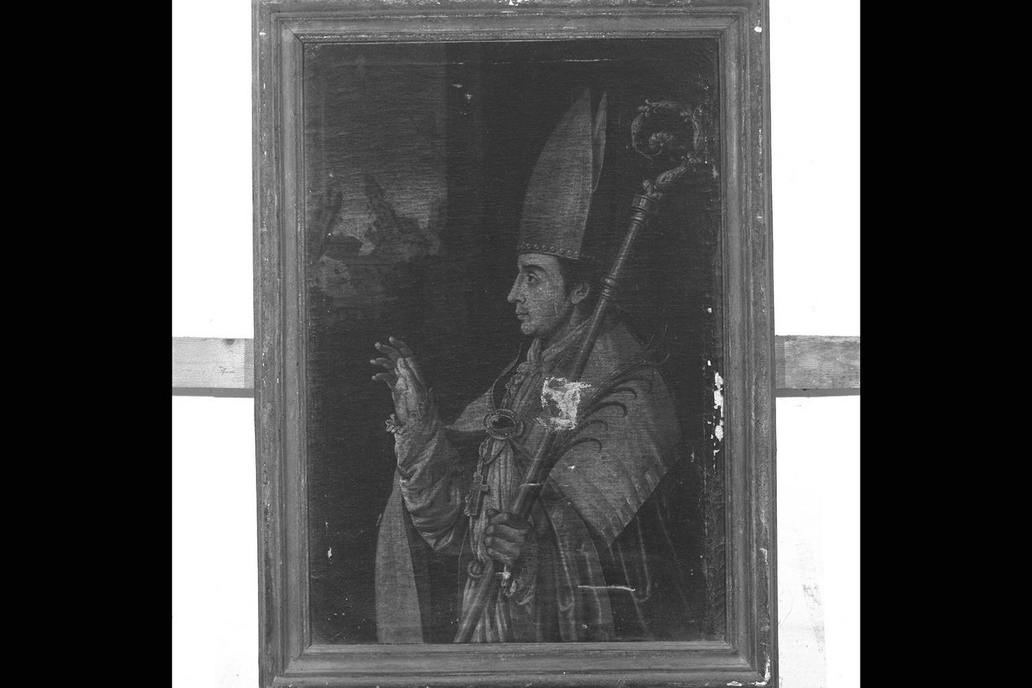 Vescovo benedicente (dipinto) - ambito marchigiano (sec. XVIII)