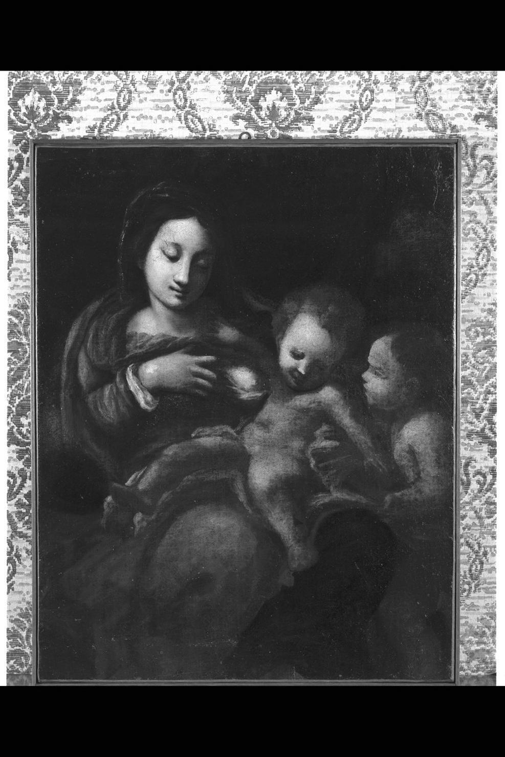 Madonna con Bambino e San Giovannino (dipinto) di Allegri Antonio detto Correggio (maniera) (sec. XVII)