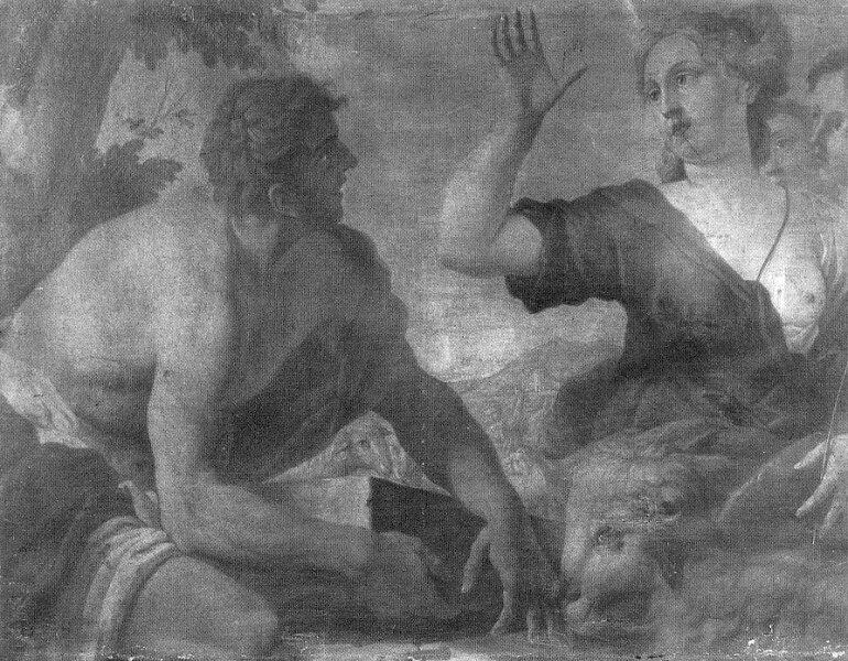 Mosè al pozzo di Madian incontra le figlie di Ietro (dipinto) - ambito toscano (seconda metà sec. XVII)