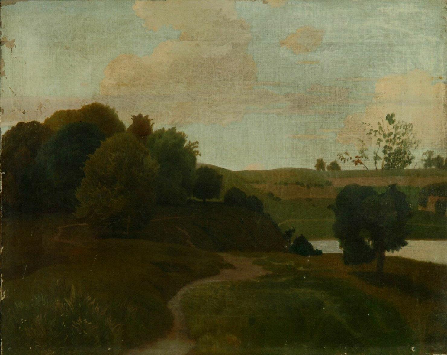 paesaggio (dipinto) di Accoraboni (?) (attribuito) (seconda metà sec. XIX)
