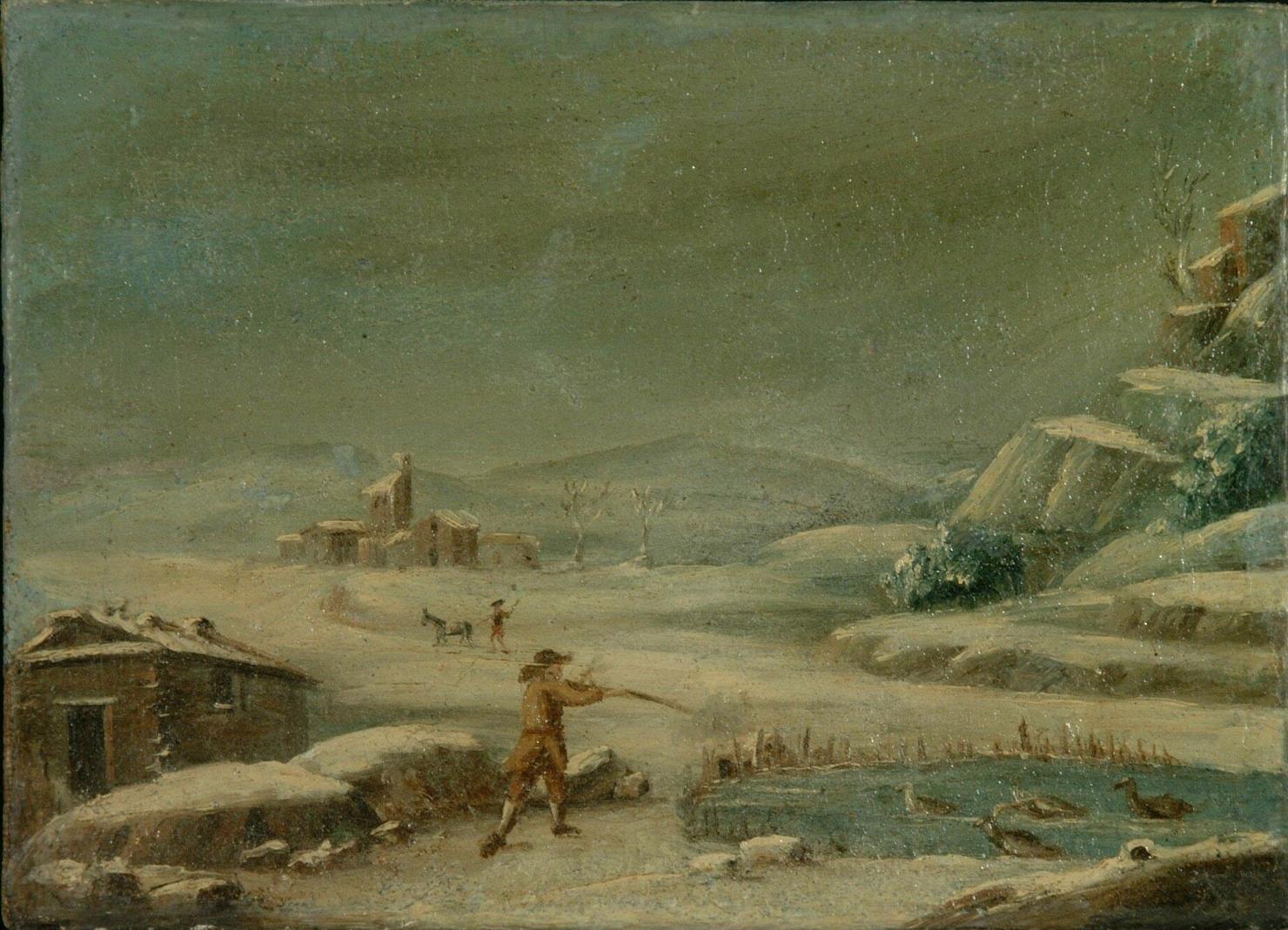 paesaggio invernale (dipinto) - ambito Italia centrale (seconda metà sec. XVIII)