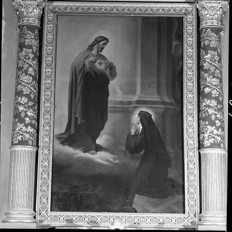 Cristo appare a Santa Margherita Maria Alacoque (dipinto) - ambito romano (sec. XX)
