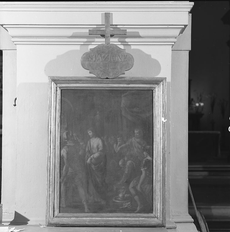stazione I: Gesù condannato a morte (Via Crucis, elemento d'insieme) di Pandolfi Giovanni Giacomo (cerchia) (inizio sec. XVII)