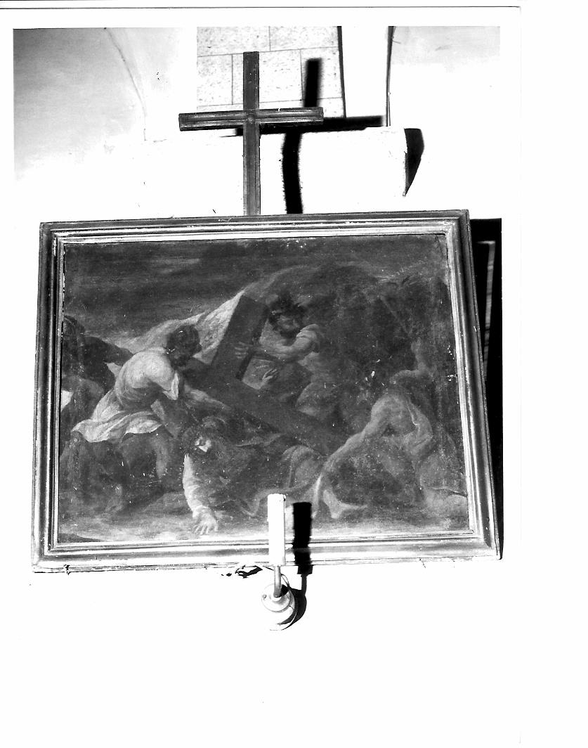 stazione VII: Gesù cade sotto la croce la seconda volta (dipinto, elemento d'insieme) - ambito marchigiano (fine/inizio secc. XVIII/ XIX)