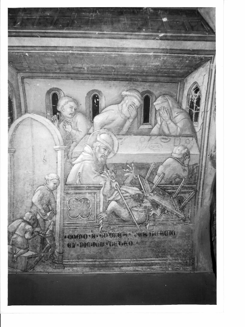 Sant'Andrea caccia il demonio (dipinto, elemento d'insieme) di Salimbeni Lorenzo (fine/inizio secc. XIV/ XV)