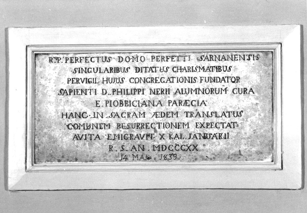 lapide commemorativa - bottega marchigiana (sec. XIX)