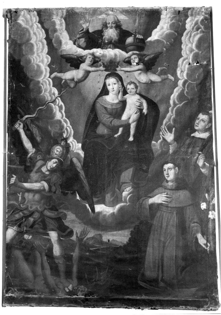 Madonna con Bambino e Santi (dipinto) - ambito marchigiano (seconda metà, seconda metà sec. XVI, sec. XVI)