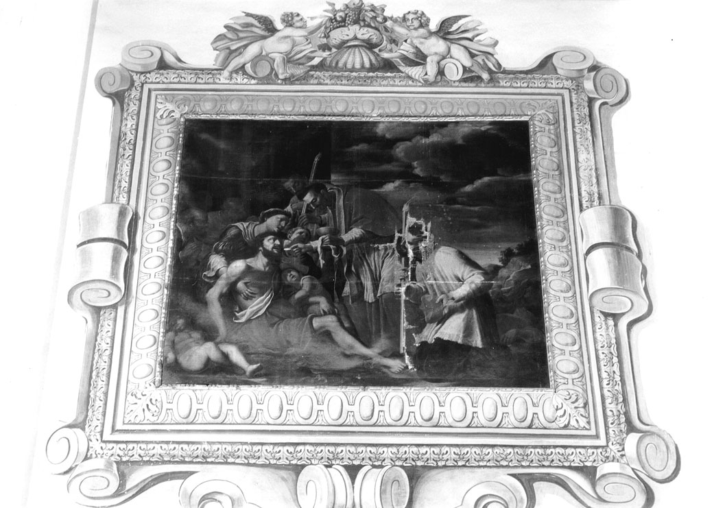 San Carlo Borromeo comunica gli appestati (?) (dipinto) - ambito italiano (fine/inizio secc. XVII/ XVIII)