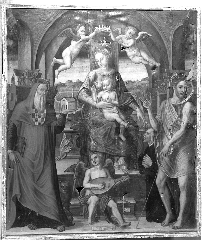 Madonna con Bambino e Santi (dipinto) di Giovanni Bernardino da Longiano (sec. XVI)