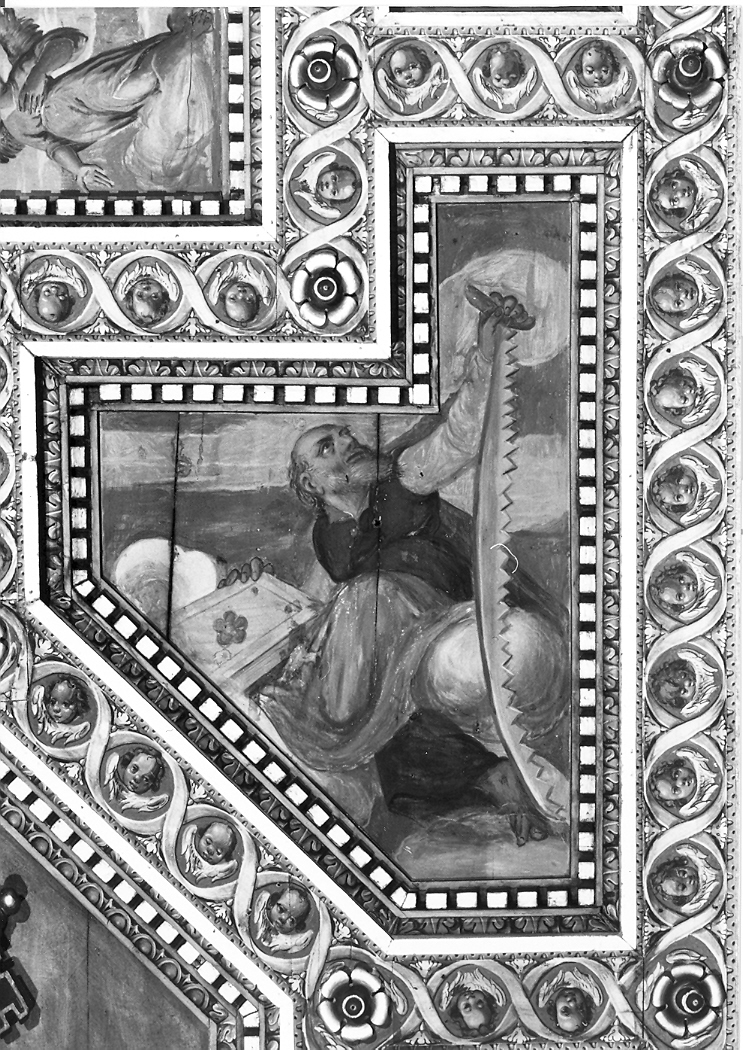 San Simone Apostolo (lacunare, elemento d'insieme) di Costa Andrea, Rizzo Antonio, Gattucci Tommaso, Zappetta Giacomo (sec. XVII)
