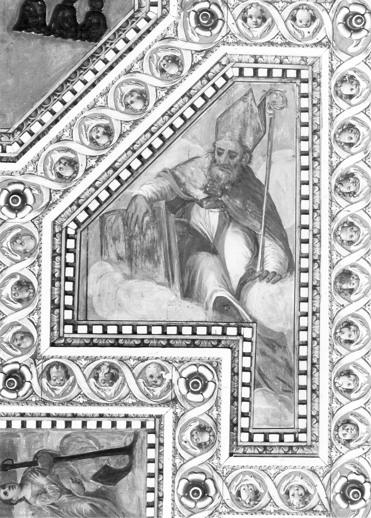 Sant'Ambrogio (lacunare, elemento d'insieme) di Costa Andrea, Rizzo Antonio, Gattucci Tommaso, Zappetta Giacomo (sec. XVII)