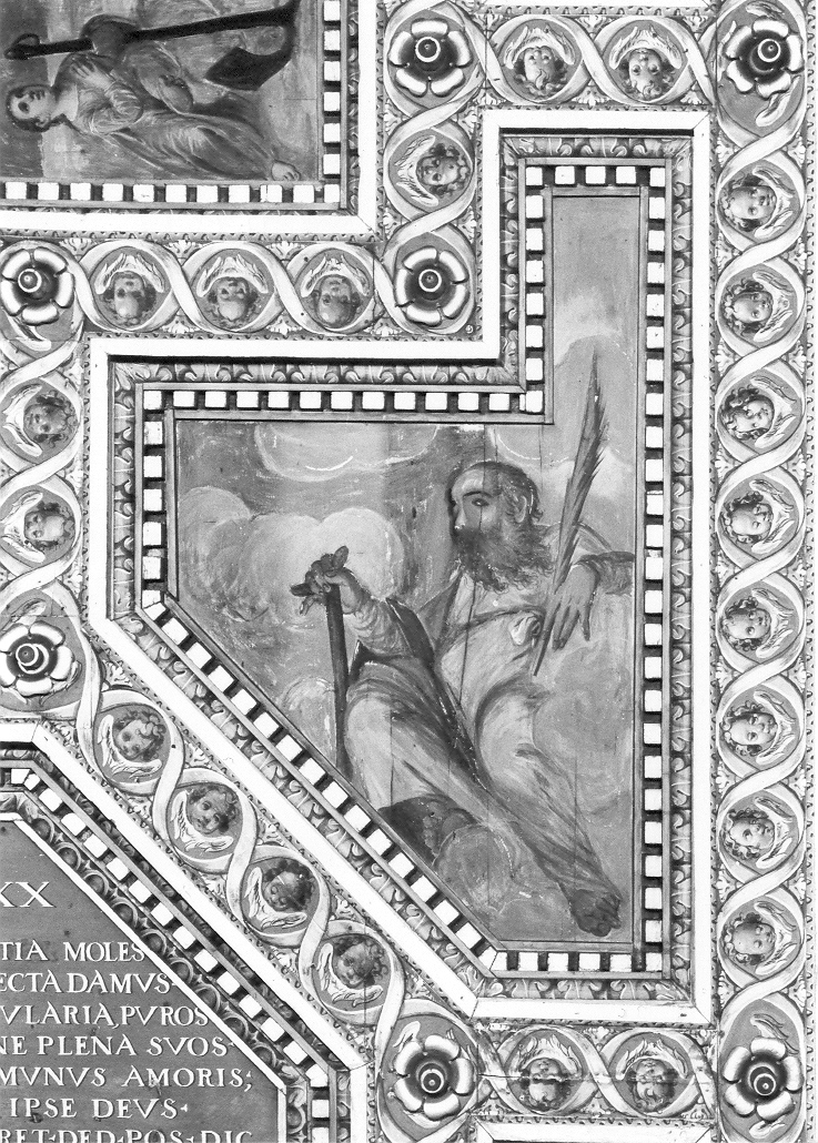 San Modesto martire (lacunare, elemento d'insieme) di Costa Andrea, Rizzo Antonio, Gattucci Tommaso, Zappetta Giacomo (sec. XVII)