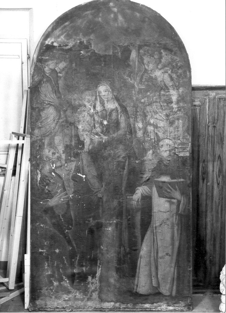 Madonna con Bambino in trono tra santi (dipinto) - ambito marchigiano (sec. XVII)