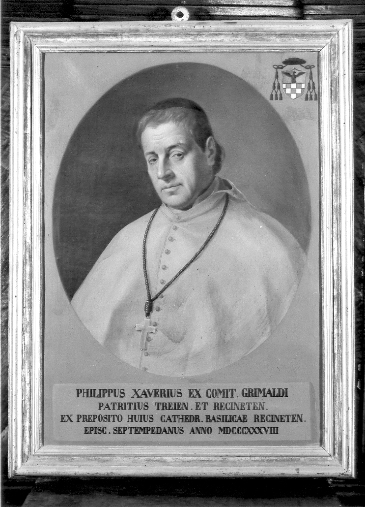 ritratto del vescovo Filippo Saverio Grimaldi (dipinto) - ambito marchigiano (fine/inizio secc. XIX/ XX)