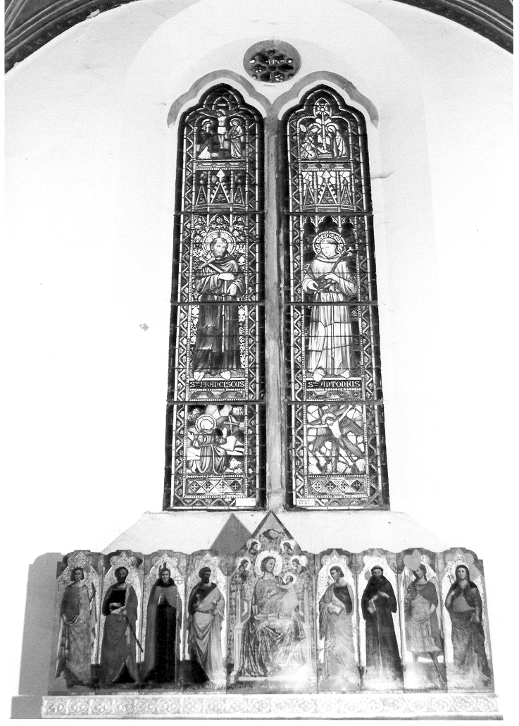 San Francesco d'Assisi (vetrata, elemento d'insieme) di Mossmeyer Francesco (sec. XX)