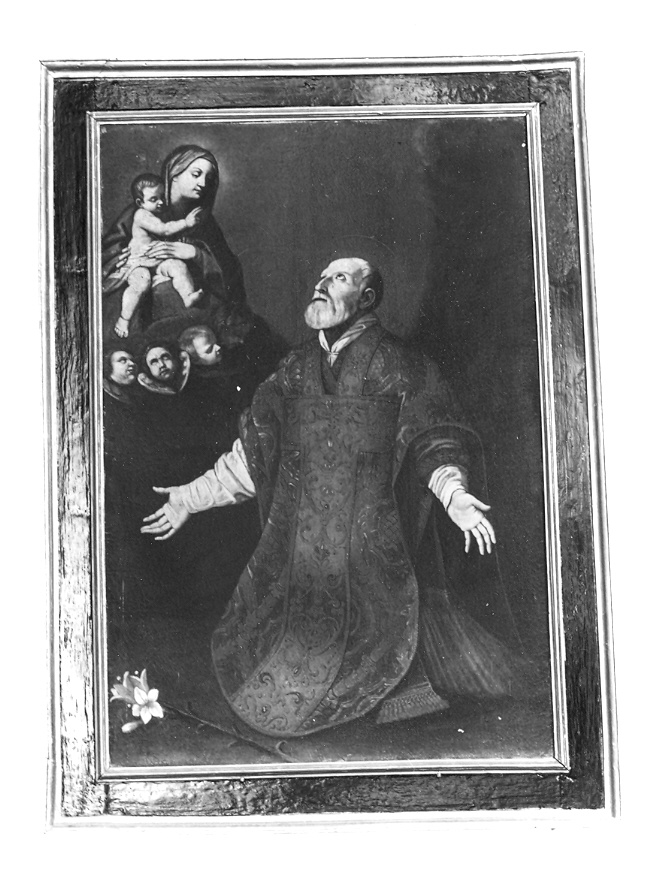 San Filippo Neri ha la visione della Madonna con Bambino (dipinto) di Reni Guido (maniera) (sec. XVII)