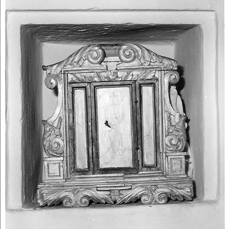 tabernacolo - a frontale architettonico - bottega marchigiana (fine/inizio secc. XVIII/ XIX)