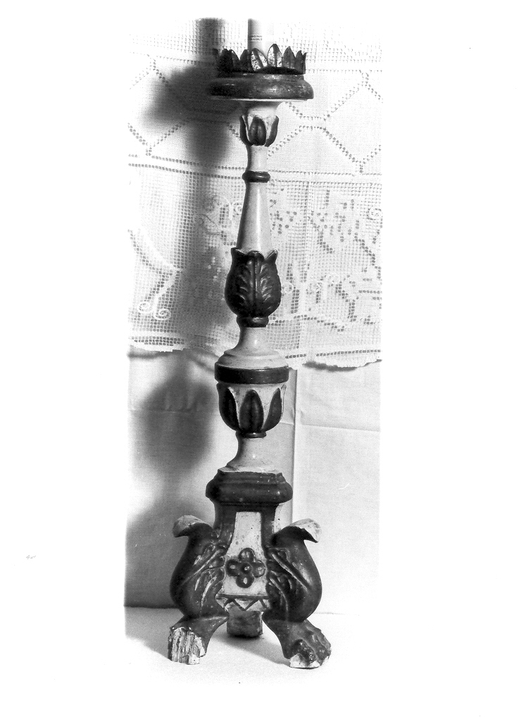 candeliere d'altare, serie - bottega marchigiana (seconda metà sec. XIX)