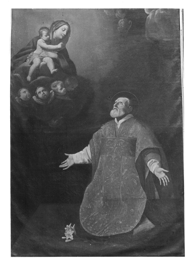 San Filippo Neri ha la visione della Madonna con Bambino (dipinto) - ambito bolognese (sec. XVII)