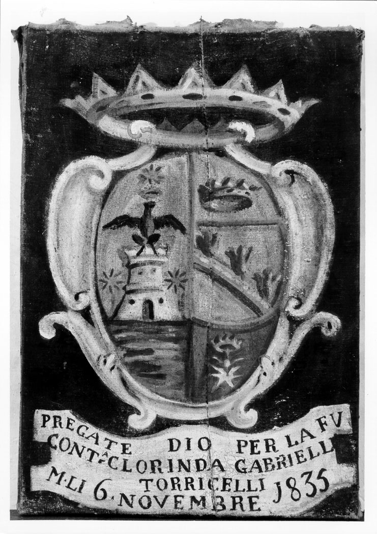 stemma gentilizio della famiglia Torricelli (dipinto) - bottega marchigiana (sec. XIX)