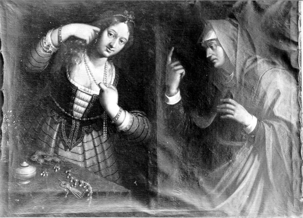 Vanitas (Marta e Maria Maddalena) (dipinto) - ambito marchigiano (fine/inizio secc. XVI/ XVII)