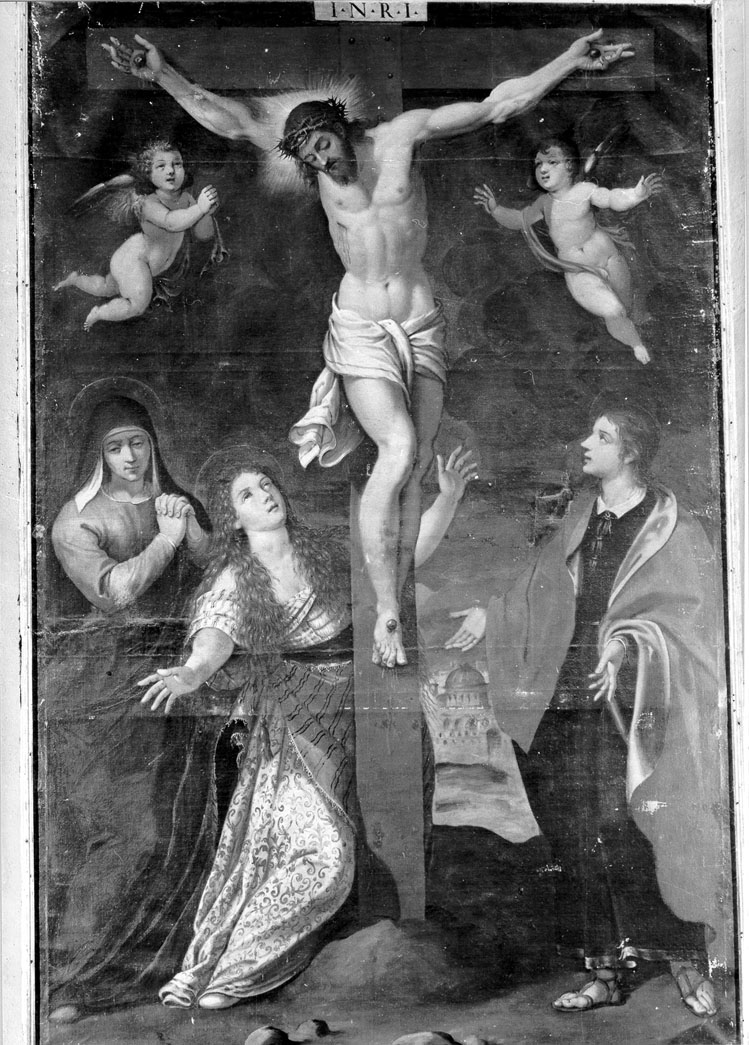 crocifissione di Cristo (dipinto) di Gaia Pietro (fine/inizio secc. XVI/ XVII)