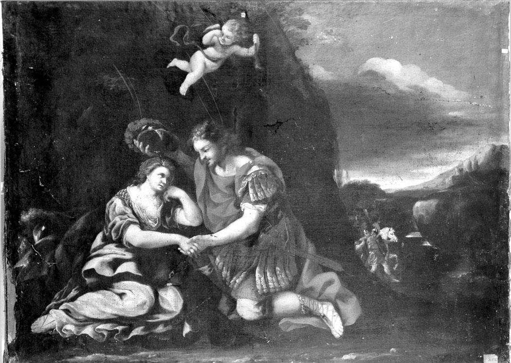 Tancredi e Clorinda (dipinto) di Trasi Ludovico (scuola) (sec. XVII)