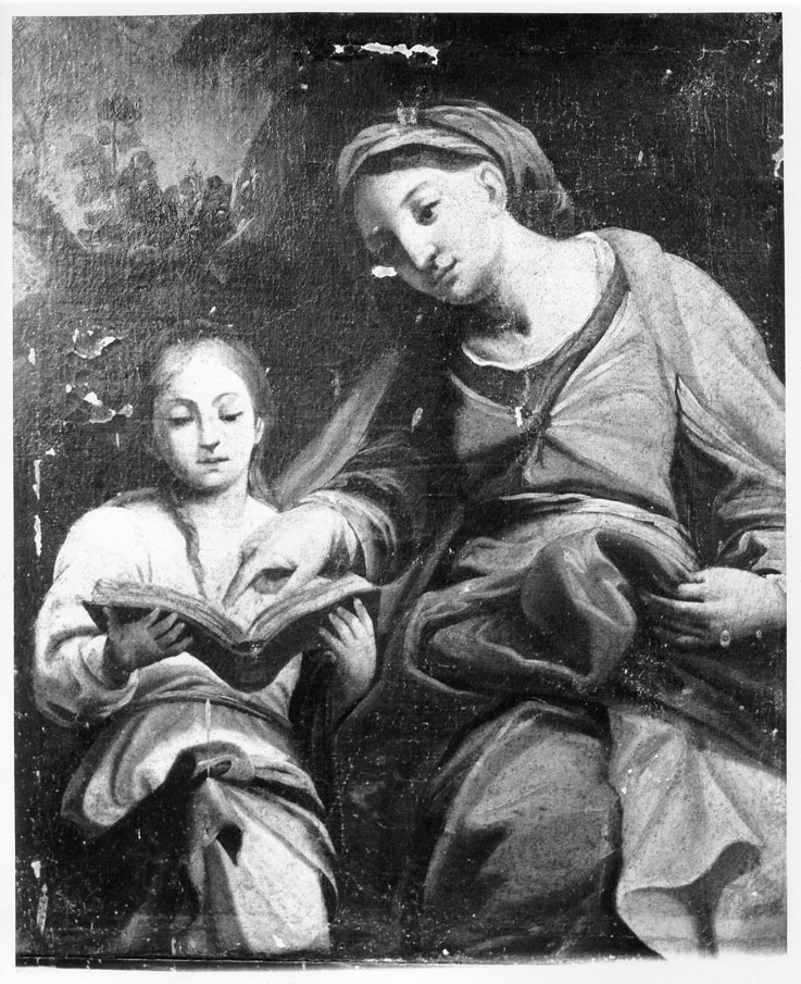 Sant'Anna insegna a leggere a Maria Vergine (dipinto) - ambito marchigiano (fine/inizio secc. XVII/ XVIII)