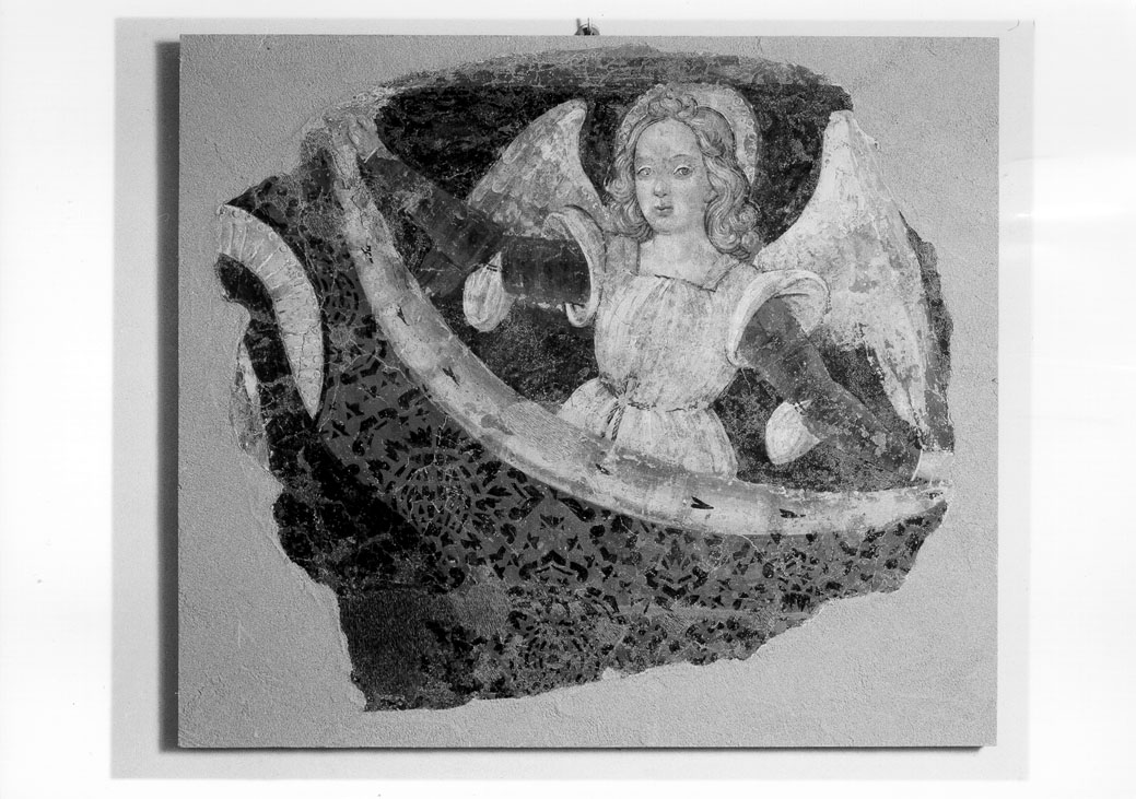 angelo reggicortina (dipinto, frammento) - ambito umbro, ambito marchigiano (seconda metà sec. XV)