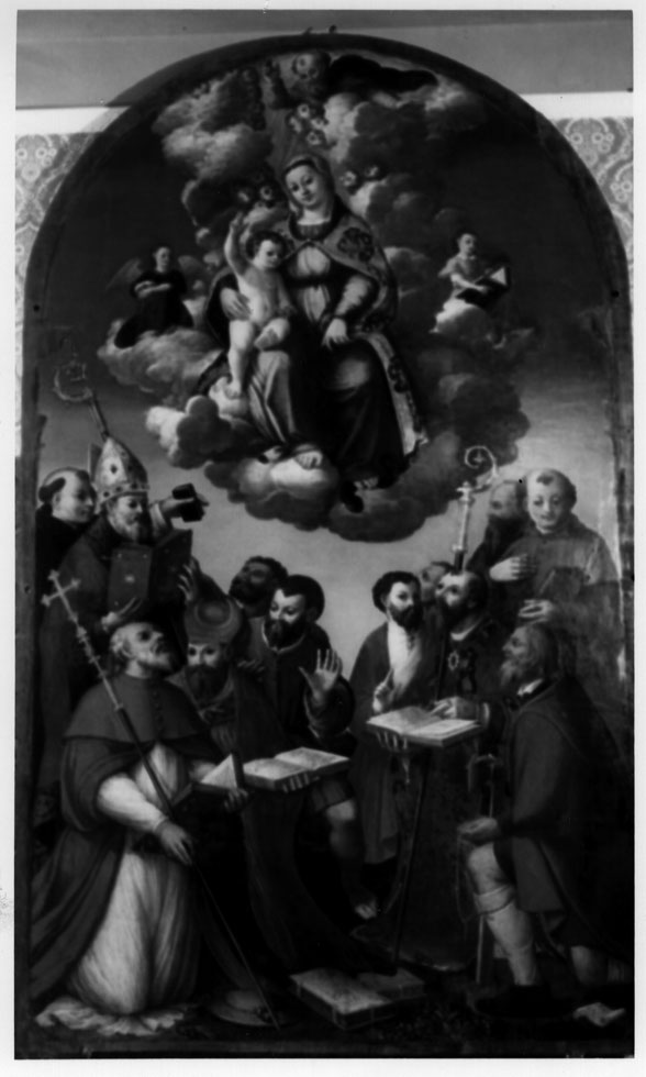disputa dei Padri della Chiesa sull'Immacolata Concezione (dipinto) di Nobili Durante (metà sec. XVI)