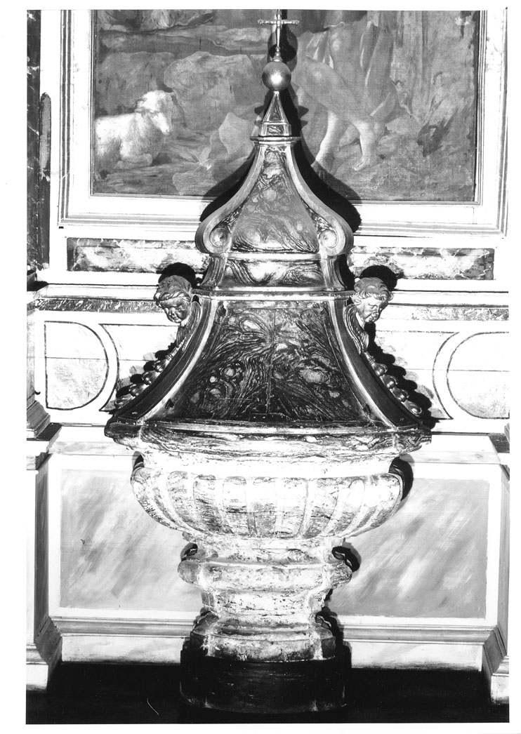 coperchio del fonte battesimale - bottega marchigiana (sec. XVII)