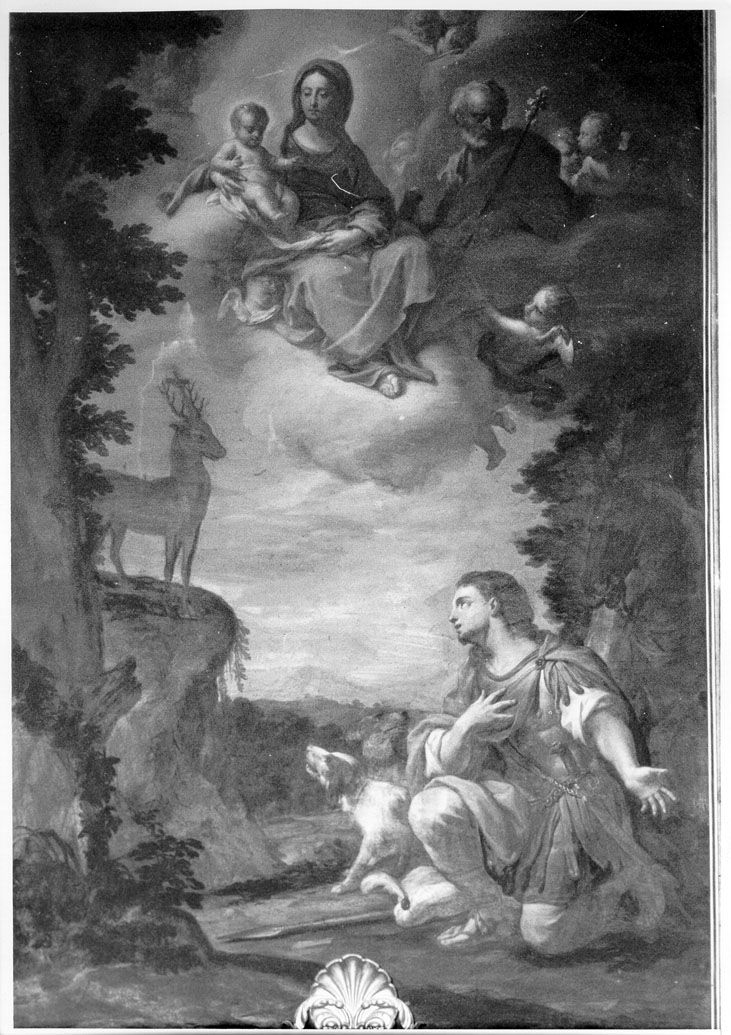 Madonna con Bambino con San Giuseppe e Sant'Eustachio (dipinto) di Trevisani Francesco (sec. XVIII)