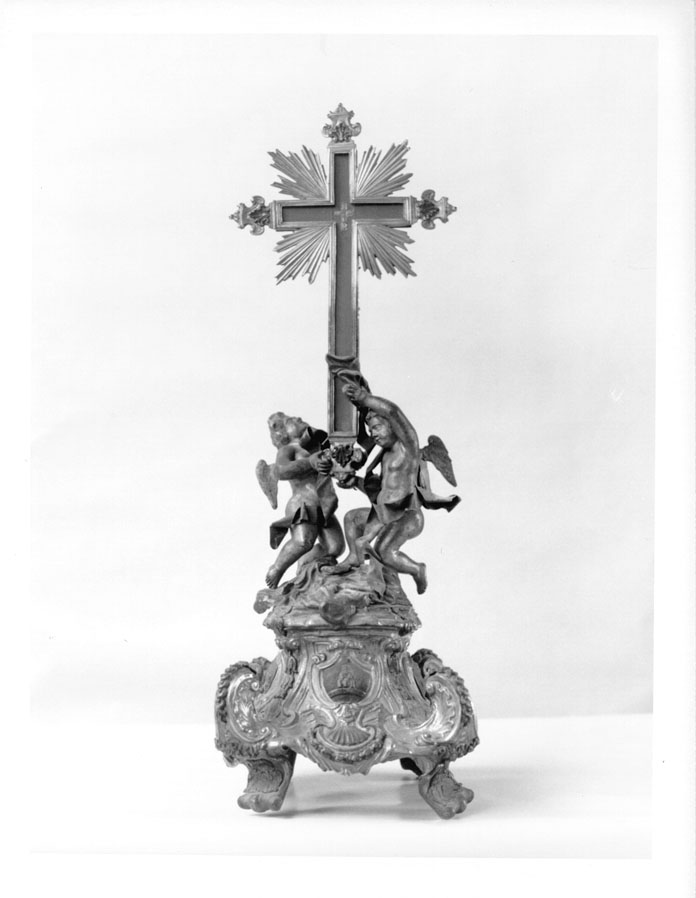 angeli con stemma (reliquiario) - bottega marchigiana (sec. XVIII)