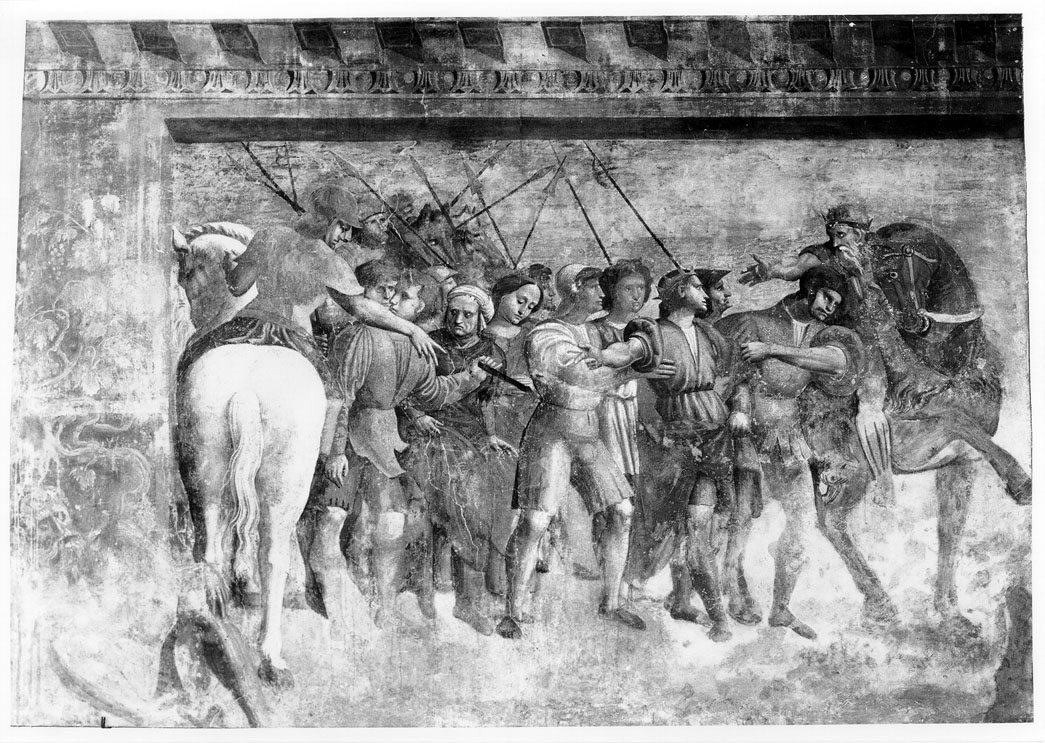 scena di battaglia (dipinto, ciclo) - ambito marchigiano (seconda metà sec. XVI)