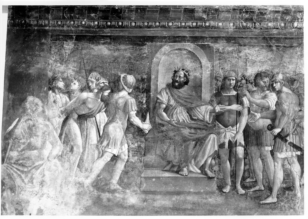 Cristo davanti a Pilato (dipinto, ciclo) - ambito marchigiano (seconda metà sec. XVI)