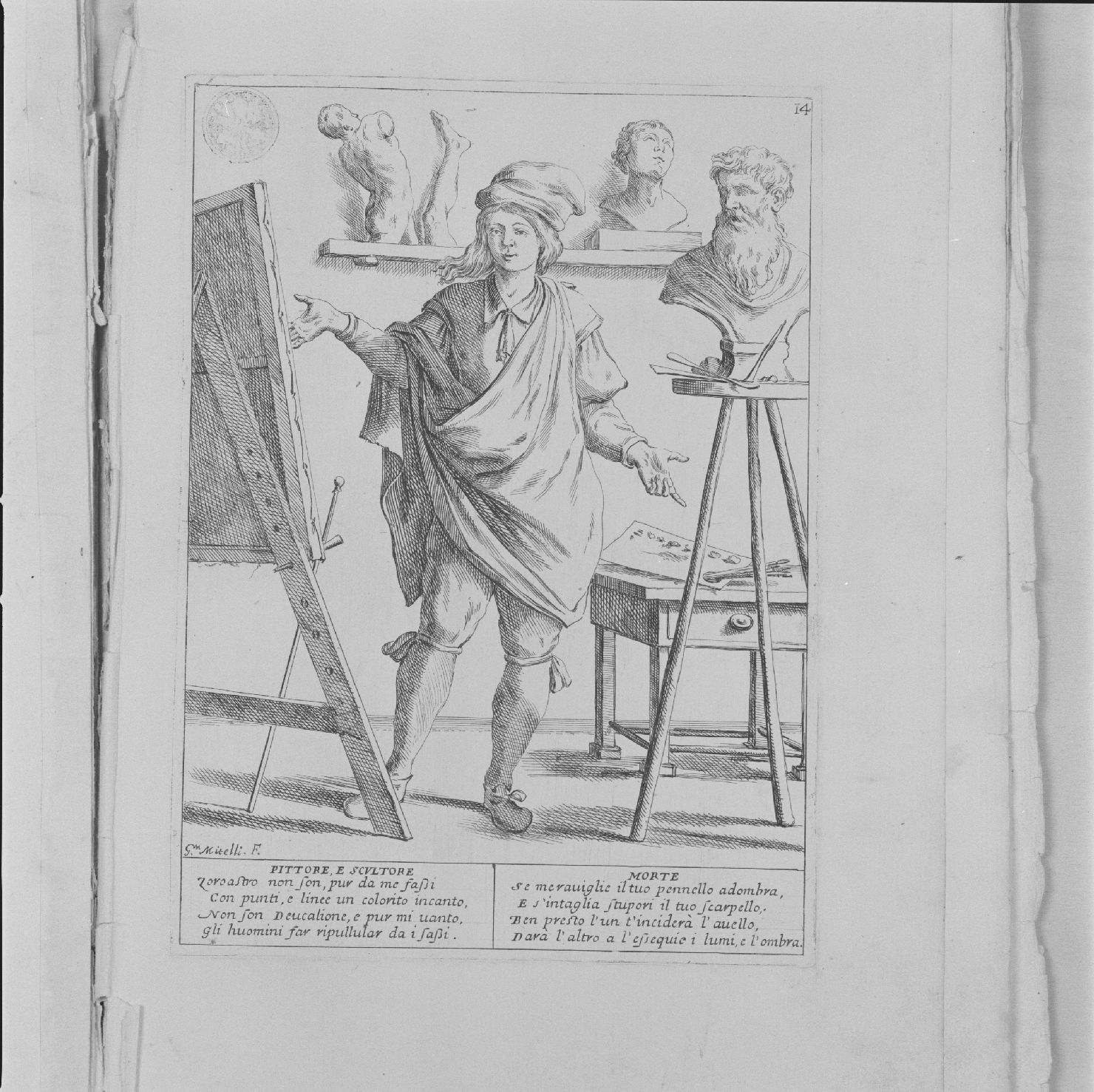 pittore e scultore (stampa, serie) di Mitelli Giuseppe Maria (sec. XVII)