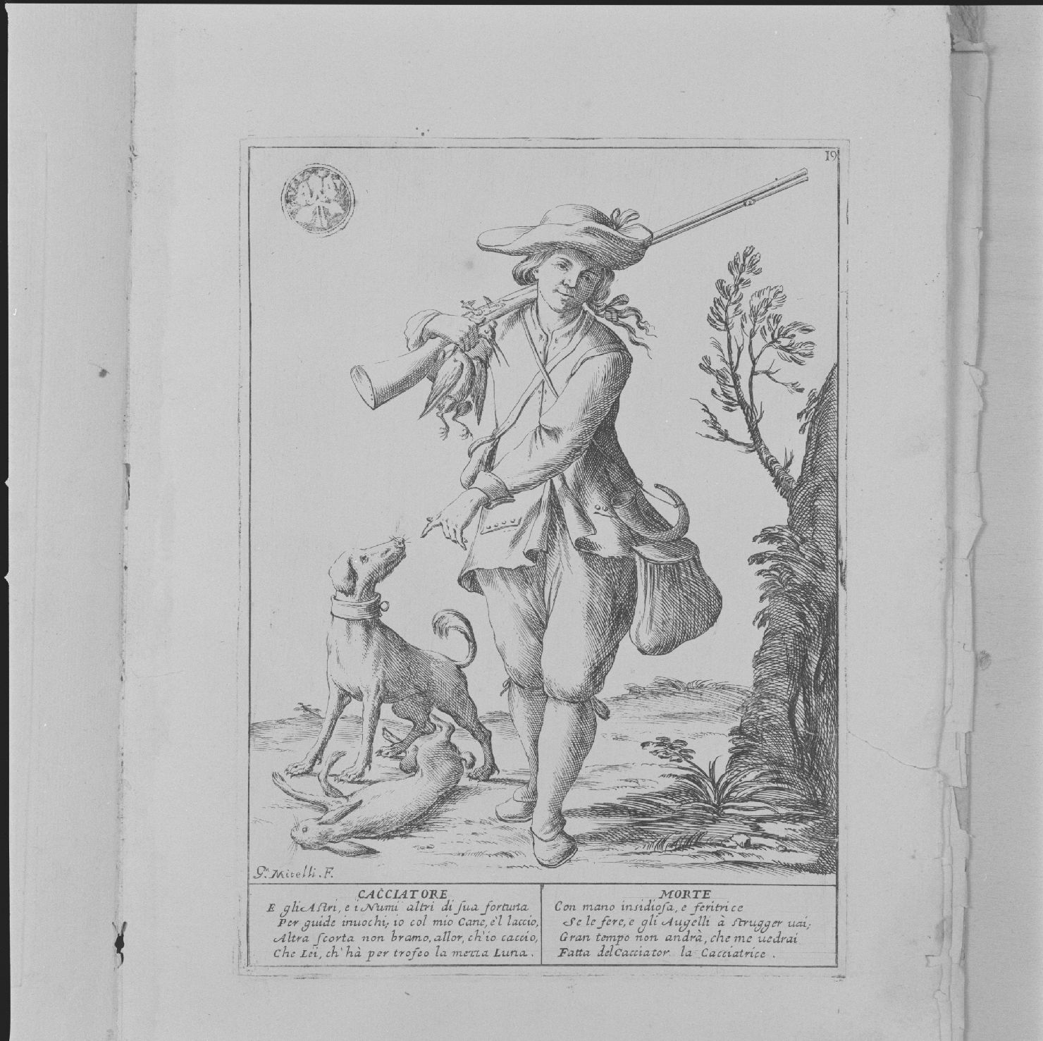 cacciatore (stampa, serie) di Mitelli Giuseppe Maria (sec. XVII)