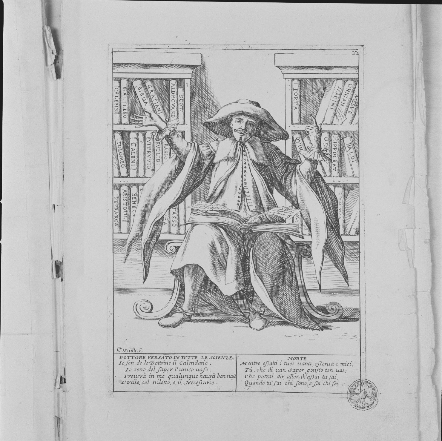 scienziato (stampa, serie) di Mitelli Giuseppe Maria (sec. XVII)
