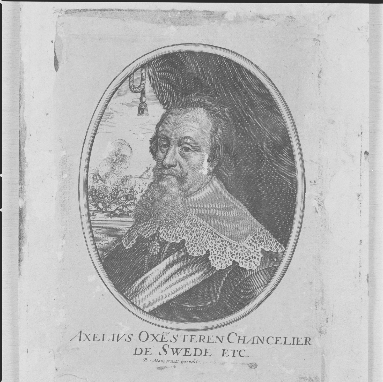 ritratto di Axelius Oxensteren cancelliere di Svezia (stampa smarginata, serie) - ambito francese, ambito francese, ambito francese (sec. XVII)