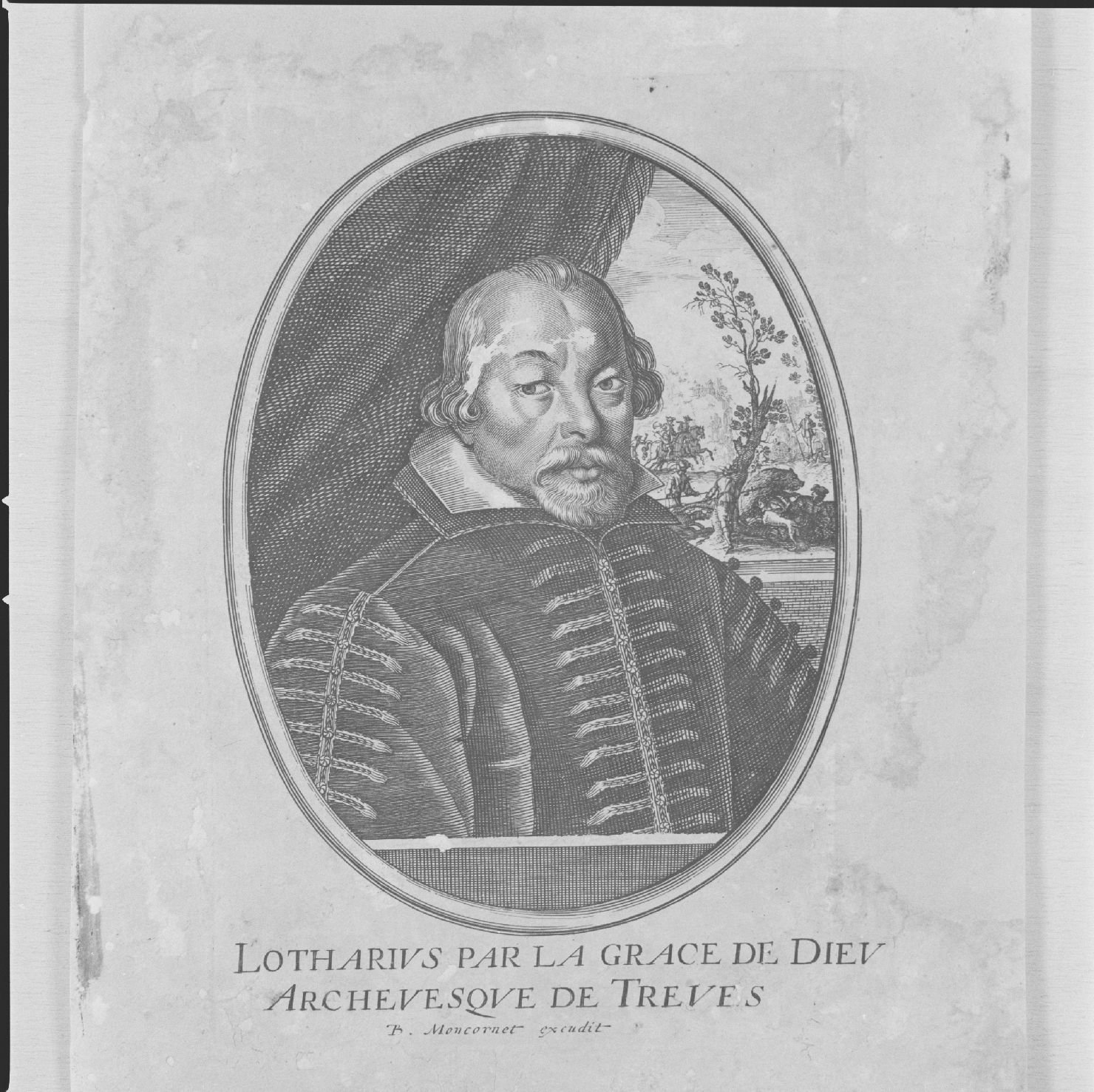 ritratto di Lotario arcivescovo di Treves (stampa smarginata, serie) - ambito francese, ambito francese, ambito francese (sec. XVII)
