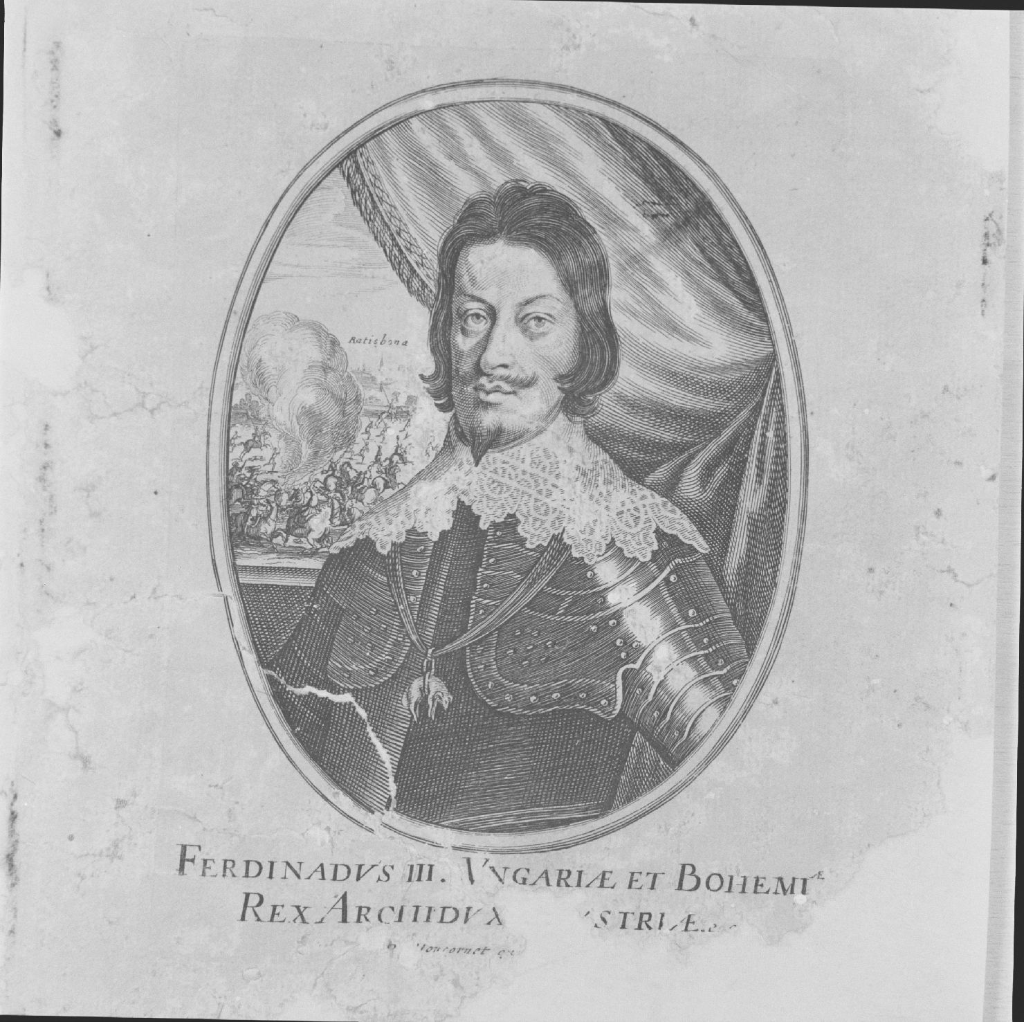 ritratto di Ferdinando III re di Ungheria e di Boemia (stampa smarginata, serie) - ambito francese, ambito francese, ambito francese (sec. XVII)