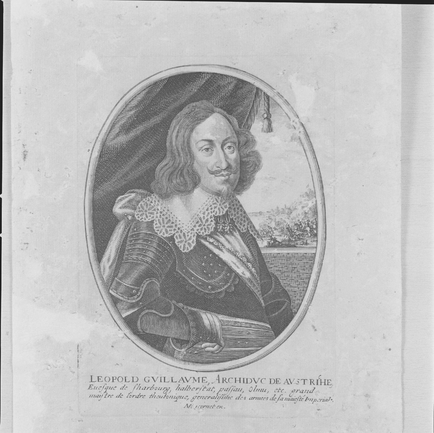 ritratto di Leopoldo Guglielmo arciduca d'Austria (stampa smarginata, serie) - ambito francese, ambito francese, ambito francese (sec. XVII)