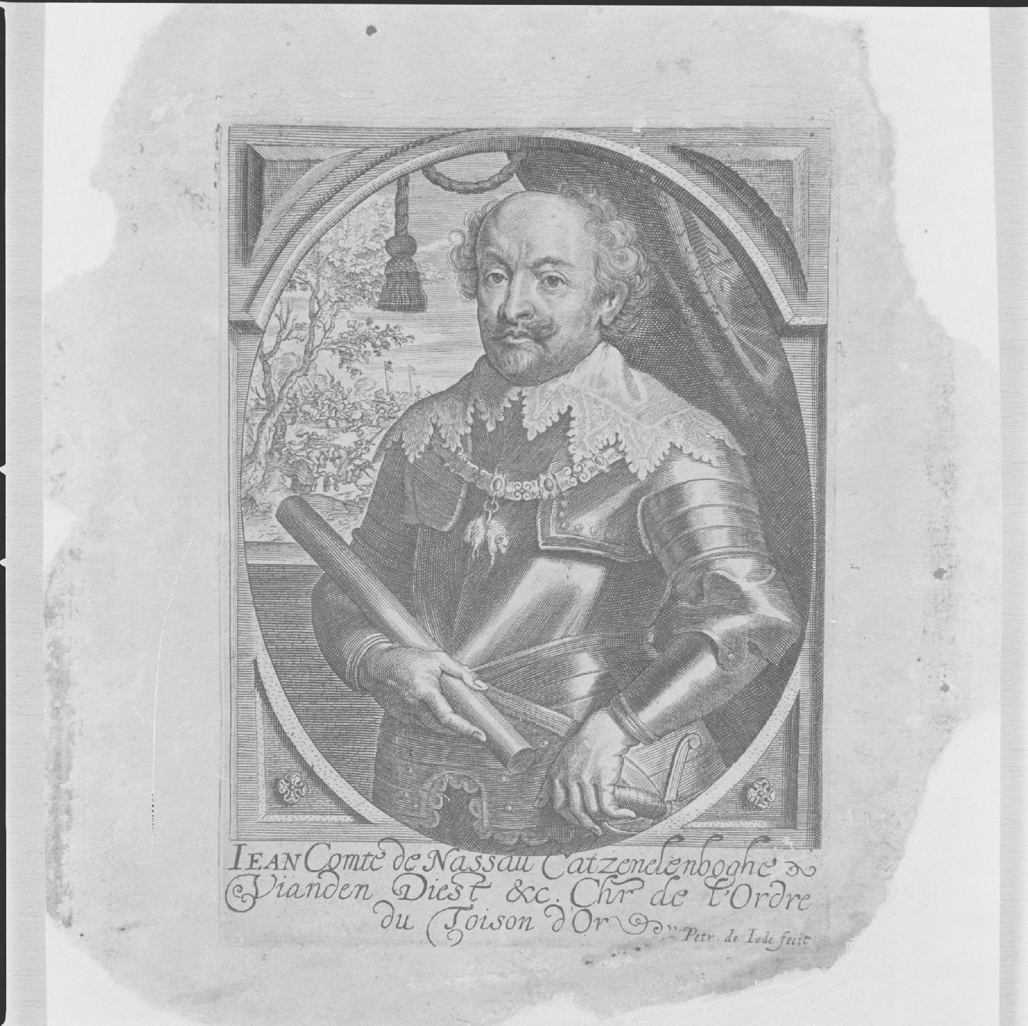 ritratto del conte Giovanni Nassau (stampa) di Jode Pieter de il Vecchio (sec. XVII)