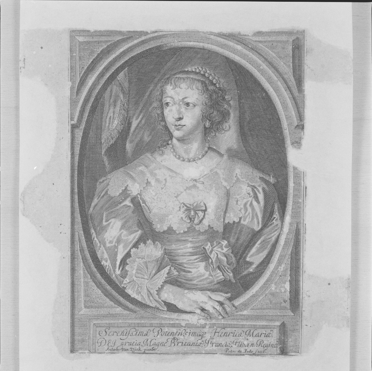 ritratto di Maria Enrichetta di Francia (stampa) di Van Dyck Antoon, Jode Pieter de il Vecchio (sec. XVII)