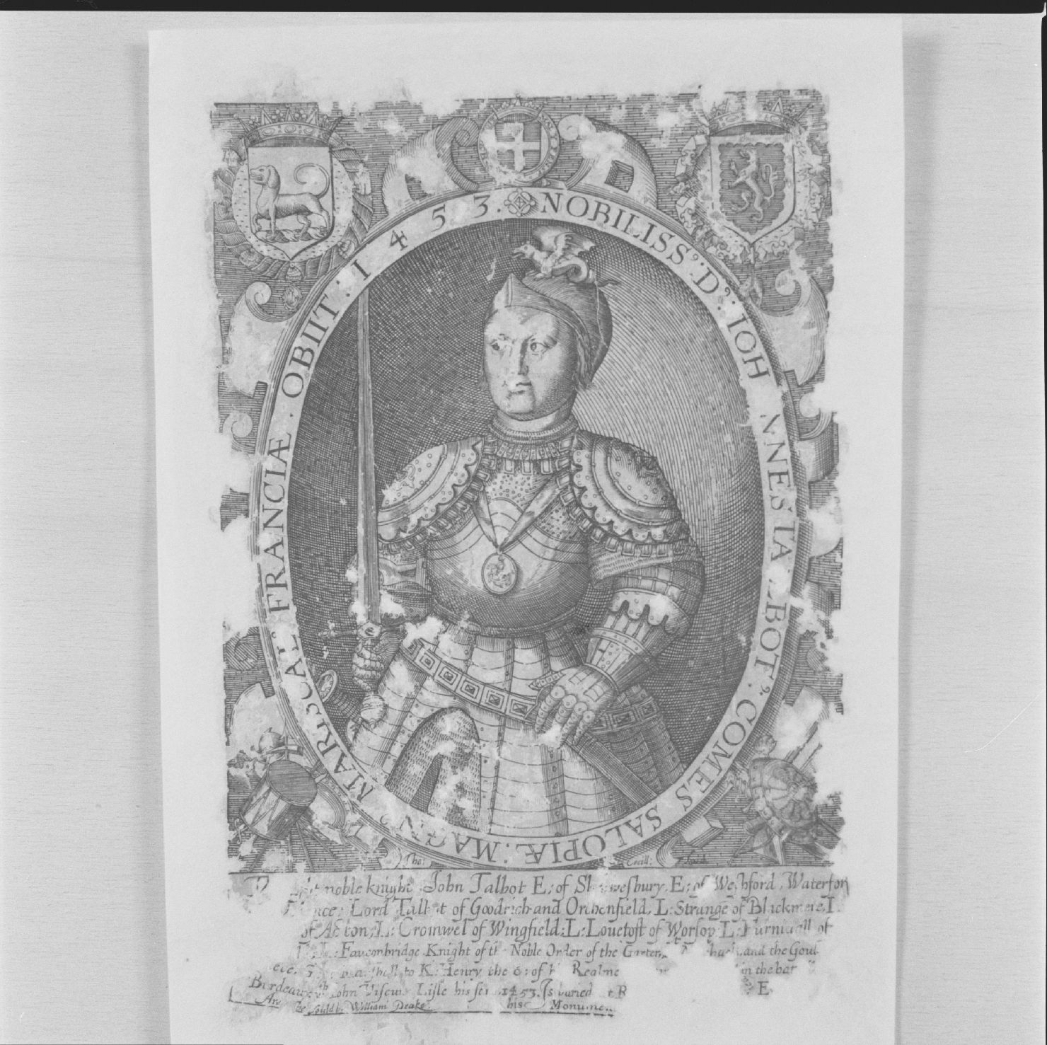 ritratto di Lord John Talbot (stampa) di Cecill Thomas (sec. XVII)
